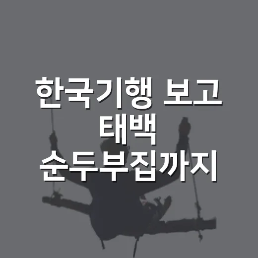 한국기행 보고 태백 순두부집까지 걸어가봤더니 남은 것들 - 요약