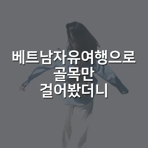 베트남자유여행으로 골목만 걸어봤더니 보인 진짜 풍경 - 요약