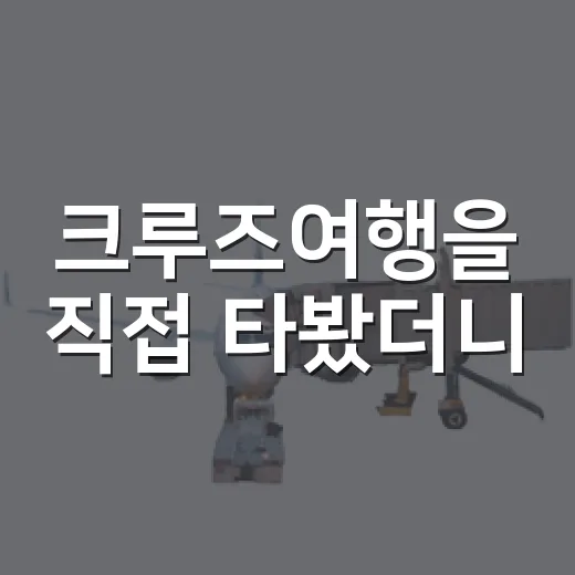 크루즈여행을 직접 타봤더니, 바다보다 오래 남은 건 작은 항구의 골목이었다 - 요약