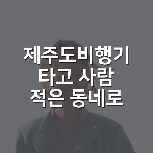 제주도비행기 타고 사람 적은 동네로 흘러가봤더니 보였던 것들 - 요약