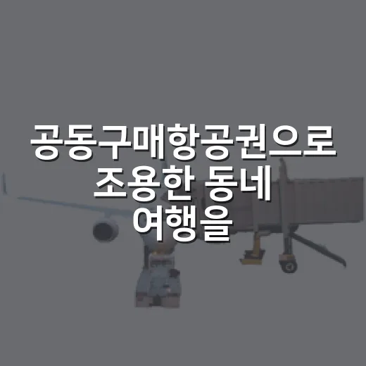 공동구매항공권으로 조용한 동네 여행을 다녀와봤더니 - 요약