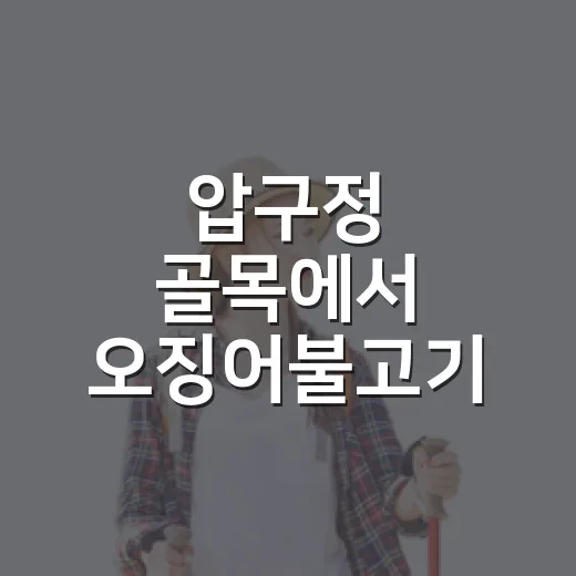 압구정 골목에서 오징어불고기 먹고 천천히 걸어본 후기 - 요약