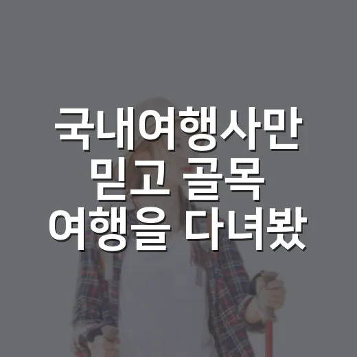 국내여행사만 믿고 골목 여행을 다녀봤더니 알게 된 것들 - 요약