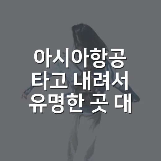 아시아항공 타고 내려서 유명한 곳 대신 동네 골목만 걸어봤더니 - 요약