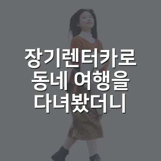 장기렌터카로 동네 여행을 다녀봤더니 알게 된 진짜 편한 점들 - 요약