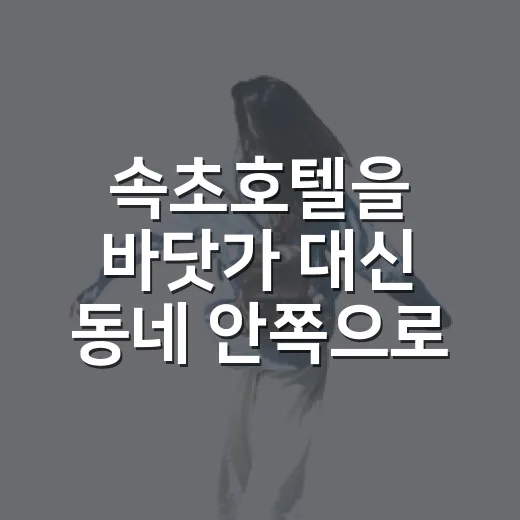 속초호텔을 바닷가 대신 동네 안쪽으로 잡아봤더니 보인 것들 - 요약