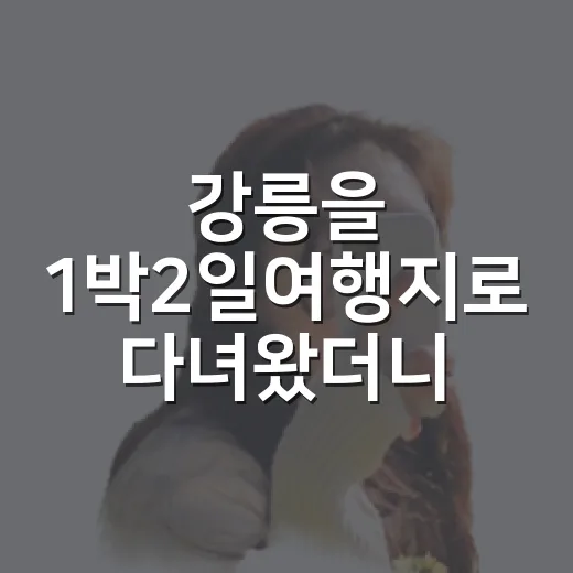 강릉을 1박2일여행지로 다녀왔더니, 바다보다 골목이 오래 남았다 - 요약
