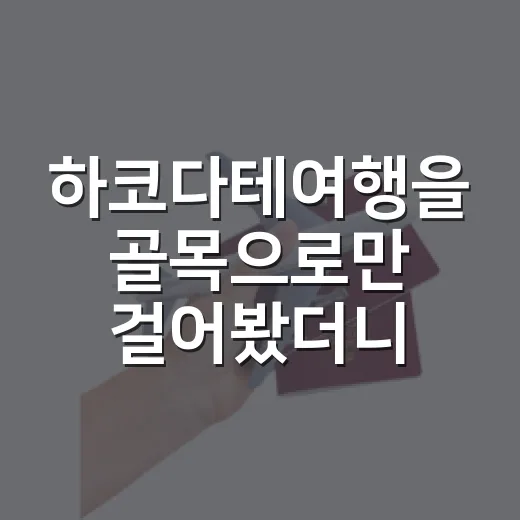 하코다테여행을 골목으로만 걸어봤더니 남은 장면들 - 요약
