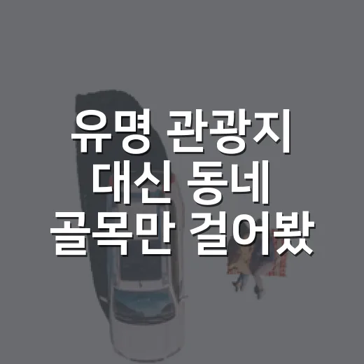 유명 관광지 대신 동네 골목만 걸어봤더니 보인 국내여행의 다른 얼굴 - 요약