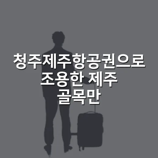 청주제주항공권으로 조용한 제주 골목만 골라 다녀온 이야기 - 요약