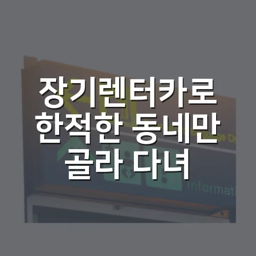 장기렌터카로 한적한 동네만 골라 다녀봤더니 달라진 것들 - 요약
