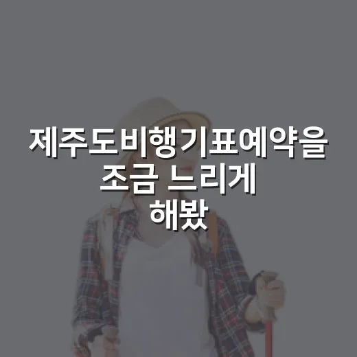 제주도비행기표예약을 조금 느리게 해봤더니, 골목 여행이 더 편해졌다 - 요약