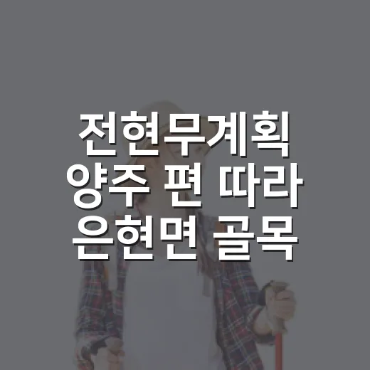 전현무계획 양주 편 따라 은현면 골목을 걸어봤더니 - 요약