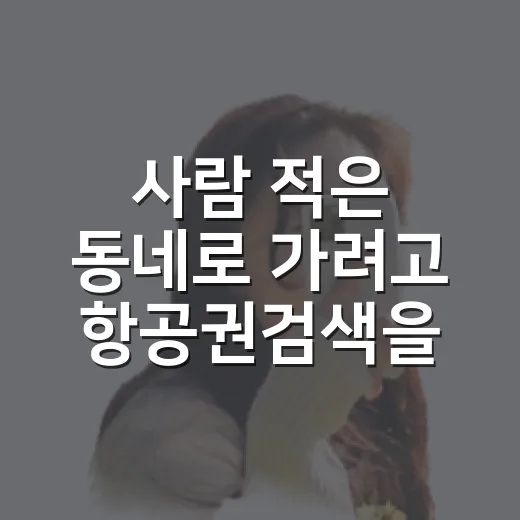 사람 적은 동네로 가려고 항공권검색을 여러 번 해봤더니 보인 것들 - 요약