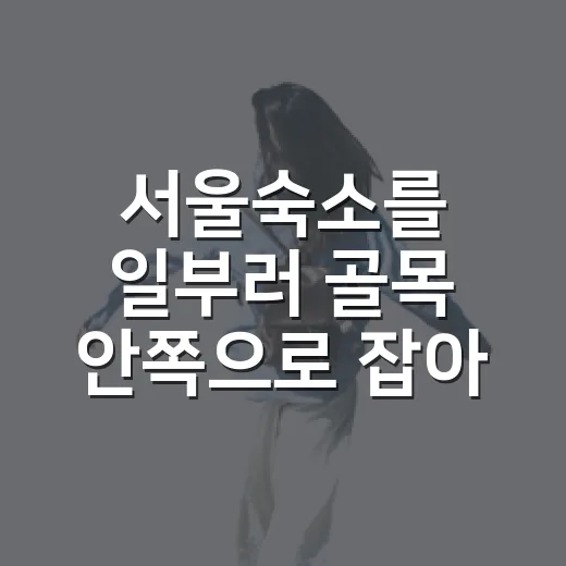 서울숙소를 일부러 골목 안쪽으로 잡아봤더니 보인 것들 - 요약
