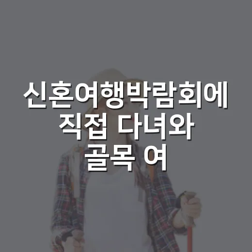 신혼여행박람회에 직접 다녀와 골목 여행자 눈으로 본 진짜 후기 - 요약