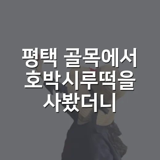 평택 골목에서 호박시루떡을 사봤더니, 시장 냄새까지 같이 따라왔다 - 요약