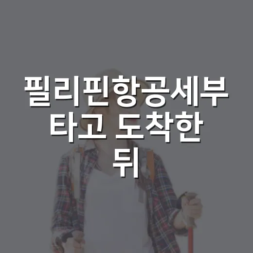 필리핀항공세부 타고 도착한 뒤, 유명 바다보다 먼저 골목을 걸어봤더니 - 요약