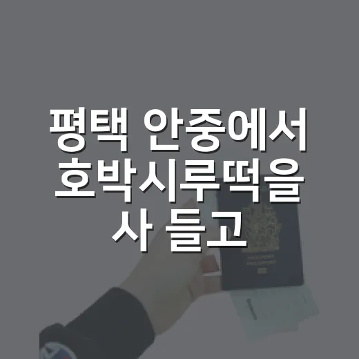 평택 안중에서 호박시루떡을 사 들고 골목을 걸어봤더니 - 요약