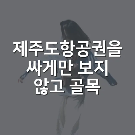 제주도항공권을 싸게만 보지 않고 골목 여행 기준으로 골라봤더니 - 요약