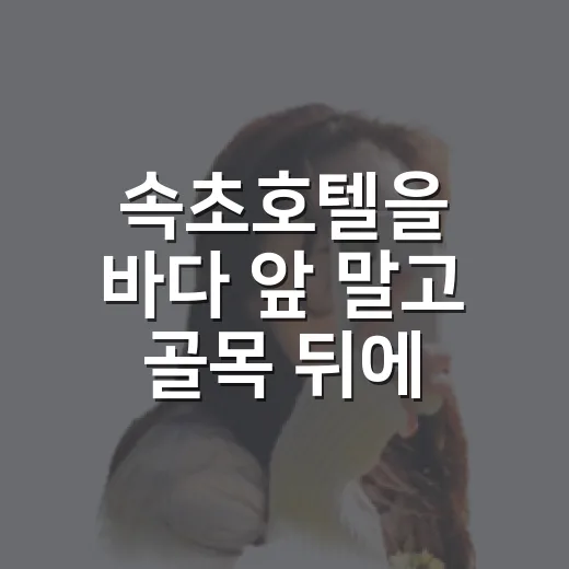 속초호텔을 바다 앞 말고 골목 뒤에 잡아봤더니 - 요약