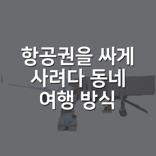 항공권을 싸게 사려다 동네 여행 방식까지 바뀐 이야기 - 요약