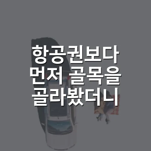 항공권보다 먼저 골목을 골라봤더니, 여행이 조용해졌다 - 요약