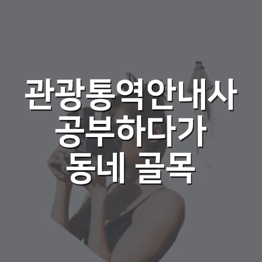 관광통역안내사 공부하다가 동네 골목 여행이 달라진 이야기 - 요약
