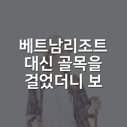 베트남리조트 대신 골목을 걸었더니 보였던 조용한 휴식의 얼굴 - 요약