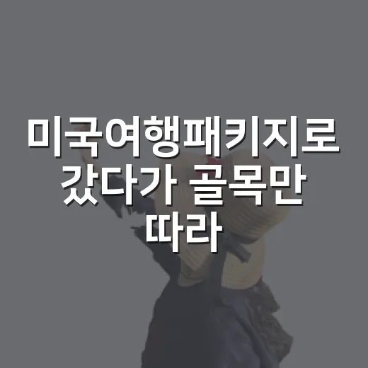미국여행패키지로 갔다가 골목만 따라 걸어본 진짜 후기 - 요약