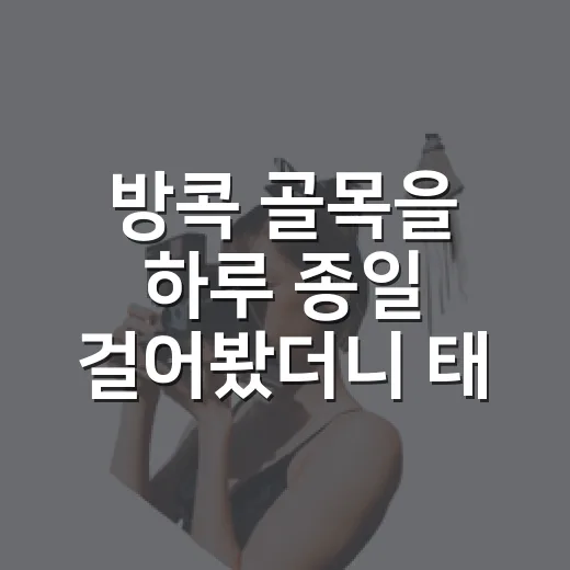 방콕 골목을 하루 종일 걸어봤더니 태국여행이 조금 달라졌다 - 요약