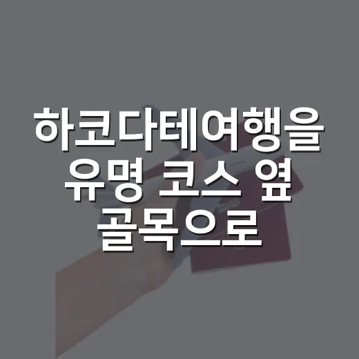 하코다테여행을 유명 코스 옆 골목으로 걸어봤더니 보인 것들 - 요약