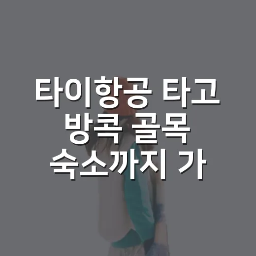 타이항공 타고 방콕 골목 숙소까지 가봤더니, 여행은 공항에서 이미 시작돼 있었다 - 요약
