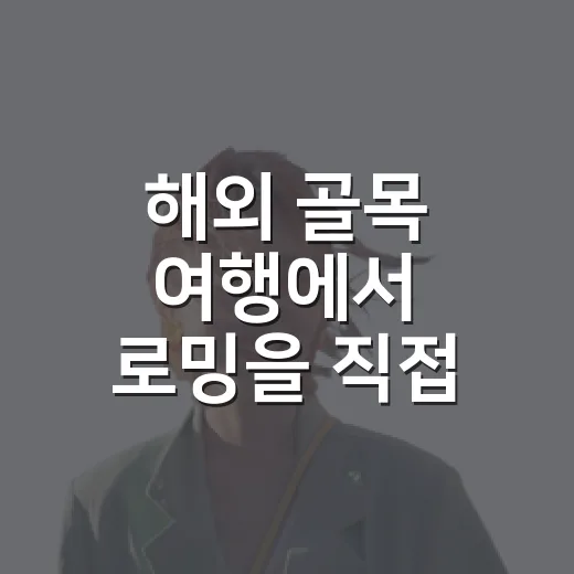 해외 골목 여행에서 로밍을 직접 써봤더니 달라진 것들 - 요약