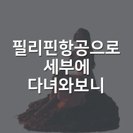 필리핀항공으로 세부에 다녀와보니, 관광지보다 골목이 오래 남았다 - 요약