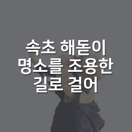 속초 해돋이 명소를 조용한 길로 걸어봤더니, 바다는 생각보다 동네 가까이에 있었다 - 요약