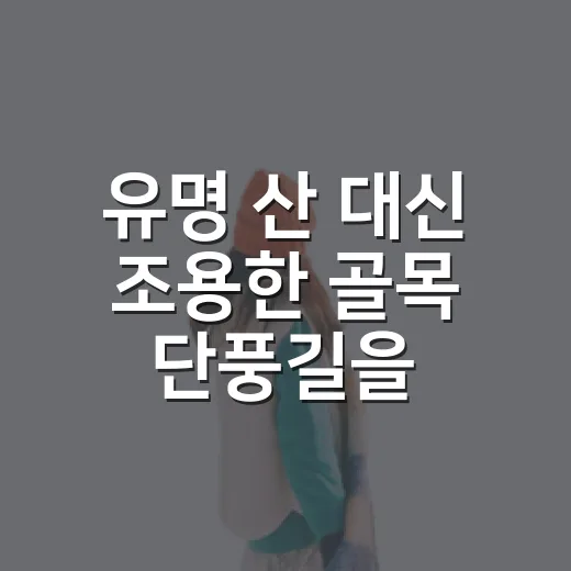 유명 산 대신 조용한 골목 단풍길을 직접 걸어봤더니 - 요약