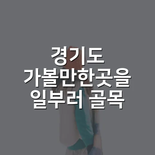 경기도 가볼만한곳을 일부러 골목 쪽으로만 걸어봤더니 - 요약