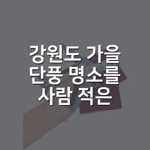 강원도 가을 단풍 명소를 사람 적은 길로 걸어봤더니 남은 장면들 - 요약