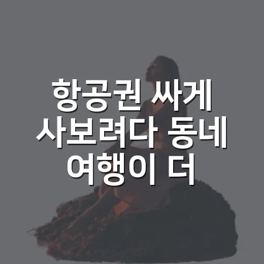 항공권 싸게 사보려다 동네 여행이 더 좋아진 이야기 - 요약