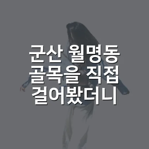 군산 월명동 골목을 직접 걸어봤더니, 여행지는 조용한 쪽에 더 오래 남았다 - 요약