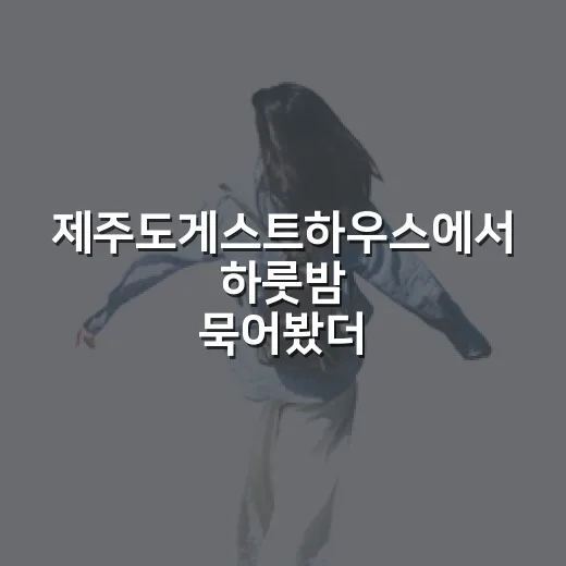 제주도게스트하우스에서 하룻밤 묵어봤더니, 여행 동선이 조금 느려졌다 - 요약