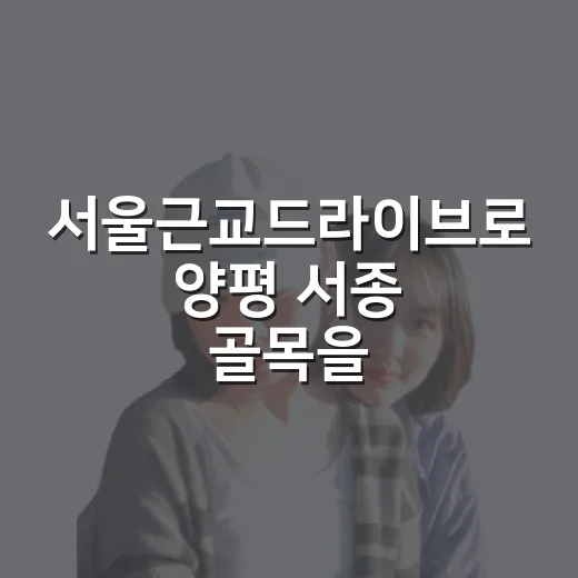 서울근교드라이브로 양평 서종 골목을 천천히 돌아봤더니 - 요약