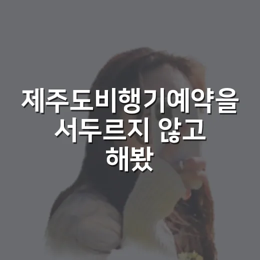 제주도비행기예약을 서두르지 않고 해봤더니 보였던 조용한 제주 - 요약