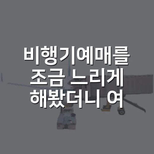 비행기예매를 조금 느리게 해봤더니 여행의 결이 달라졌다 - 요약