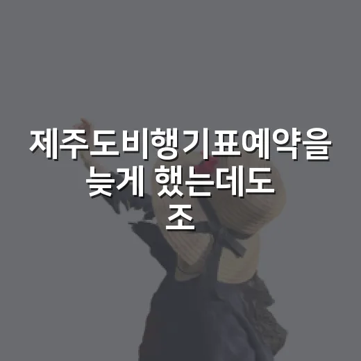 제주도비행기표예약을 늦게 했는데도 조용한 동네 여행이 된 이야기 - 요약
