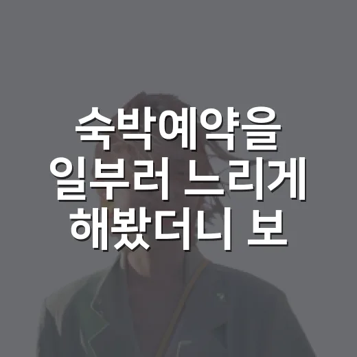 숙박예약을 일부러 느리게 해봤더니 보인 동네의 밤 - 요약
