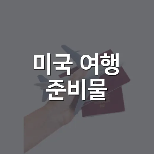 미국 여행 준비물, 골목 여행 좋아하는 사람이 직접 챙겨보니 달랐던 것들 - 요약