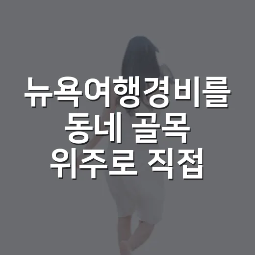 뉴욕여행경비를 동네 골목 위주로 직접 잡아봤더니 달라진 것들 - 요약