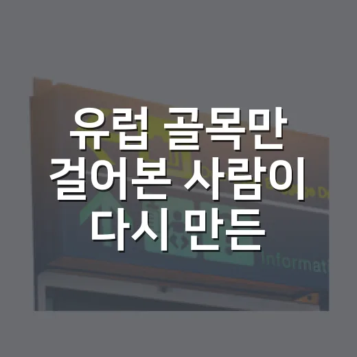유럽 골목만 걸어본 사람이 다시 만든 유럽여행준비물리스트 후기 - 요약
